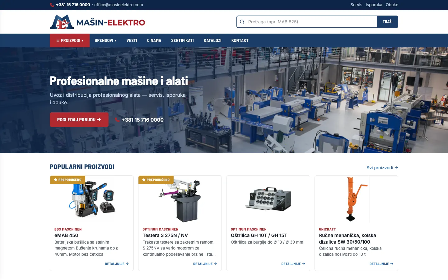 Screenshot Masinelektro.com